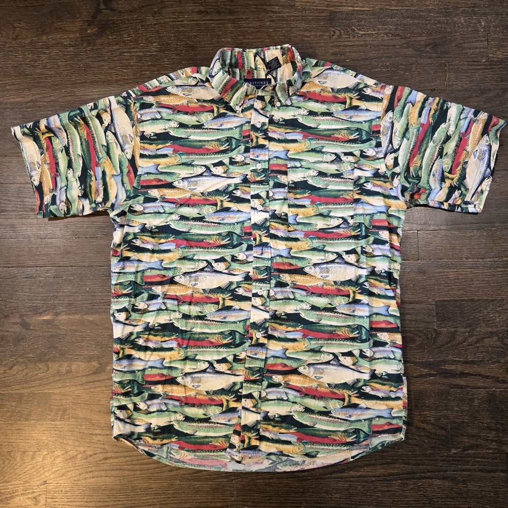 Britches Multicolor Fish Print Men's Shirt